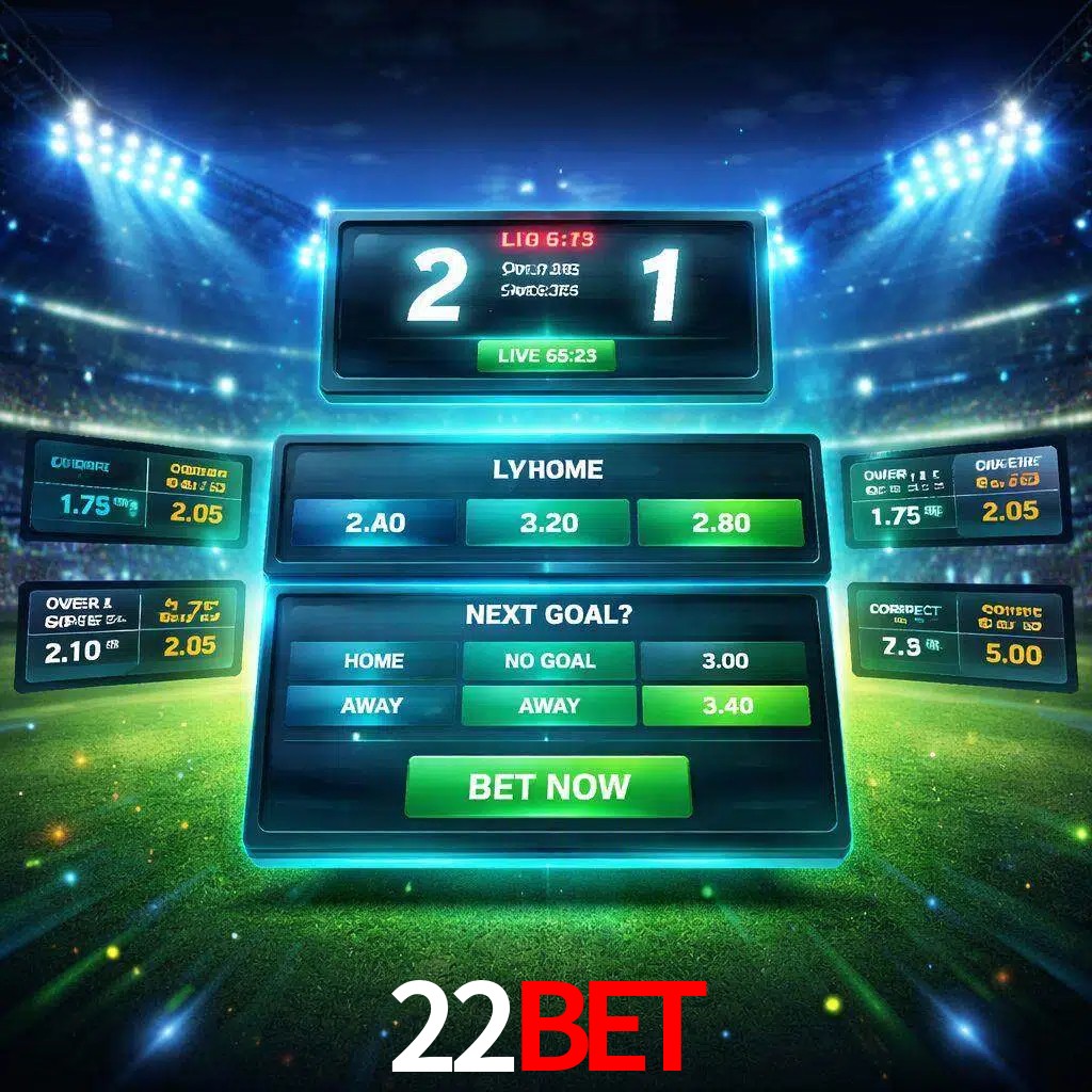 Vista de apuestas en vivo 22bet durante un partido en curso