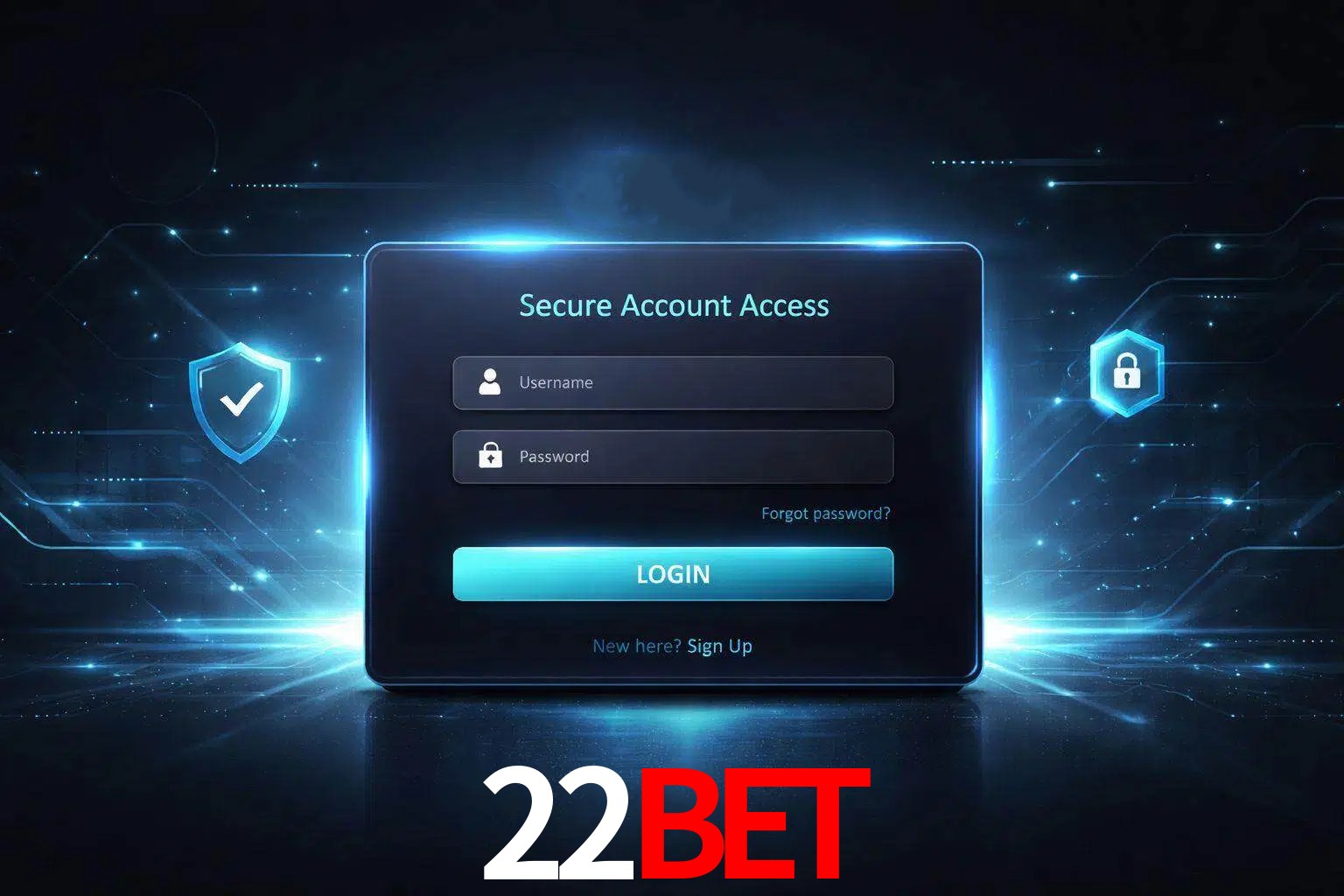 Pantalla de inicio de sesión de cuenta 22bet para usuarios en México