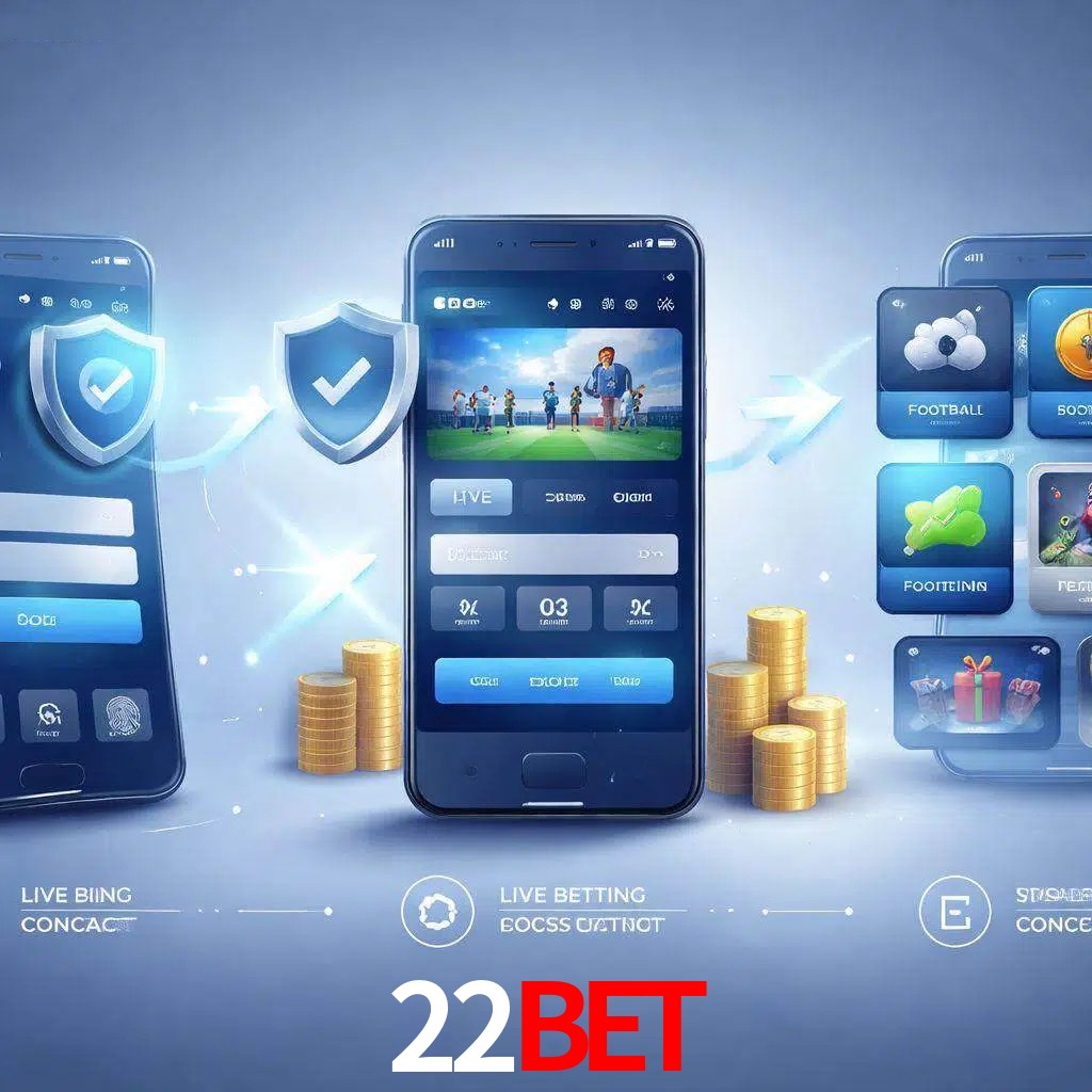 Pasos de acceso a la app 22bet en pantalla de teléfono móvil
